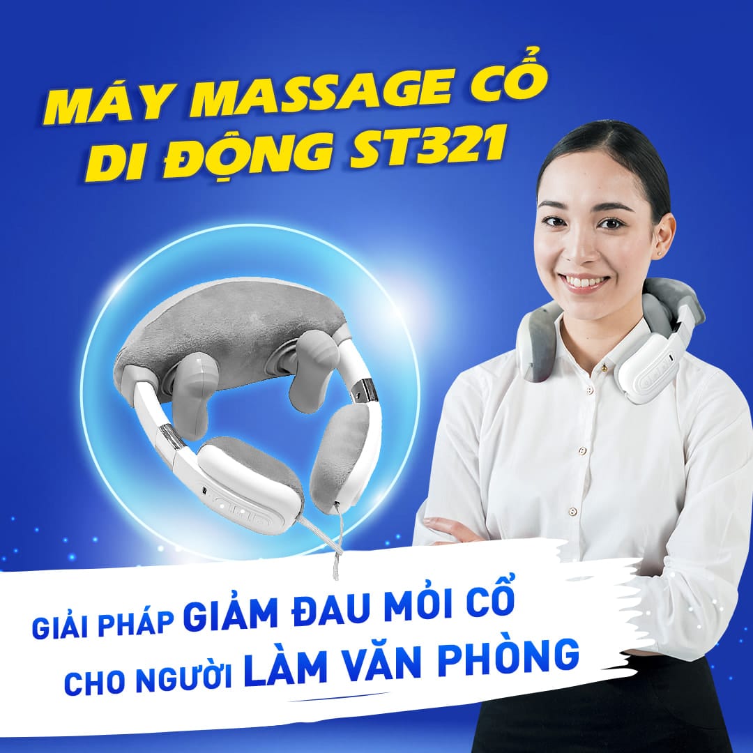 May Massage Co Di Dong ST 321 Go1care Máy Massager cổ di động ST 321 - Giúp làm giảm đau mỏi cổ với 3 chế độ massage Go1care