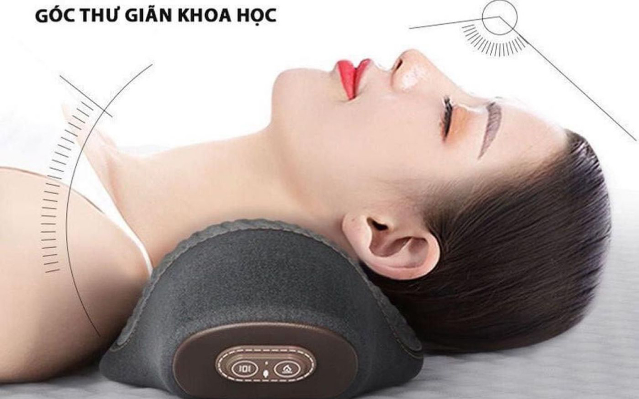 cách sử dụng gối massage cổ vai gáy