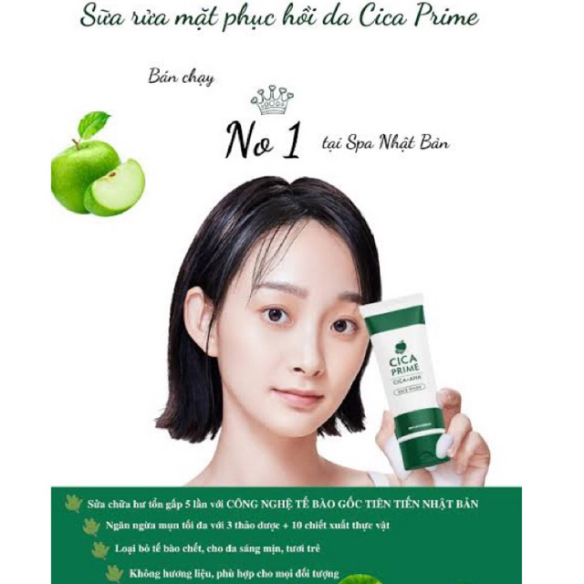 vn 11134207 7r98o Sữa rửa mặt Cica Prime AHA + CICA 100g Nhật Bản Go1care