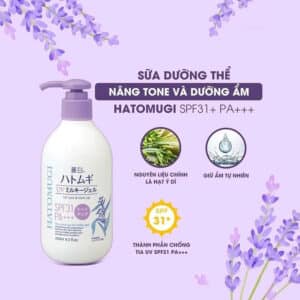 SỮA DƯỠNG THỂ NÂNG TONE VÀ DƯỠNG ẨM HATOMUGI SPF31 ++250ML