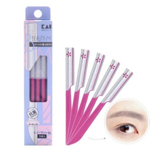 KAI SET 5 MÀU HỒNG -DAO CẠO LÔNG MẶT THÂN KIM LOẠI BTM-5F1 - GO1CARE