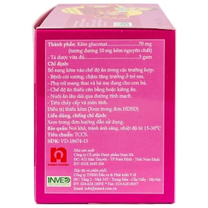 Cốm bổ Zinc Kid 70mg Nam Hà hương dâu bổ sung kẽm cho trẻ em (25 gói)