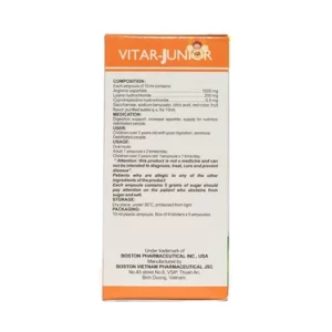 Dung dịch uống Vitar-Junior Boston hỗ trợ tiêu hóa (20 ống x 10ml)