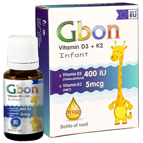 Gbon Vitamin D3 K2, hỗ trợ tăng cường hấp thu canxi, giúp xương chắc khoẻ