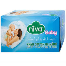 Khăn cotton đa năng Niva Baby hỗ trợ chăm sóc trẻ an toàn và tiện lợi (100 miếng)