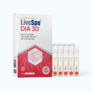 Men vi sinh hỗ trợ giảm tiêu chảy LIVESPO Dia 30 (Hộp 10 ống)