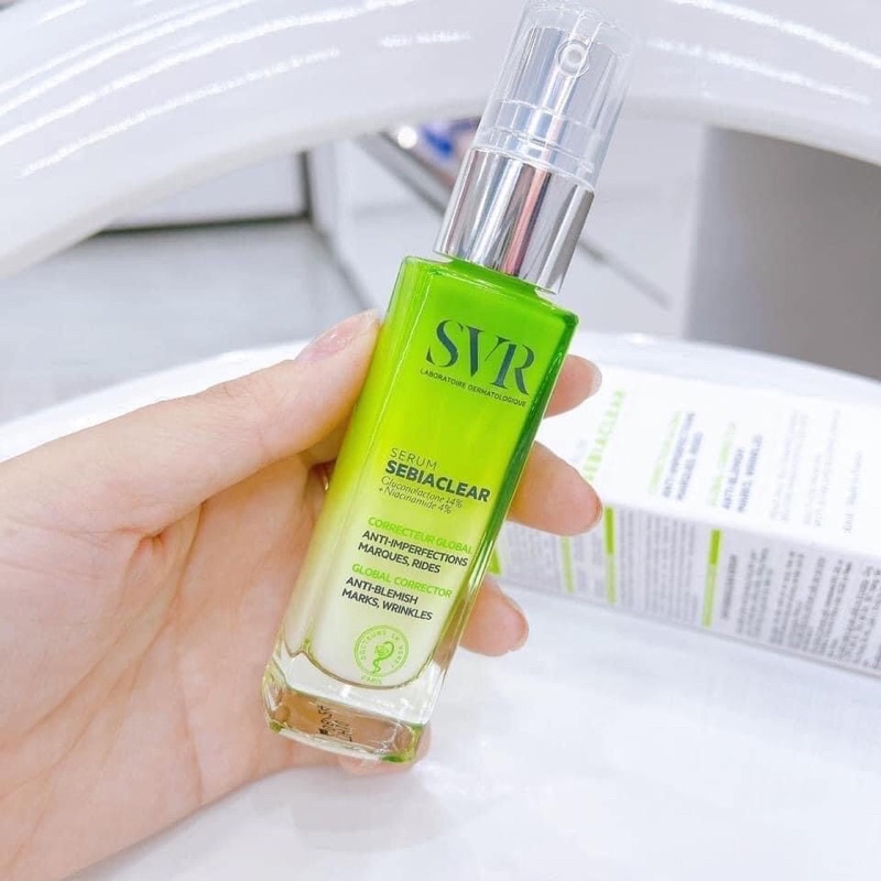 Serum SVR Sebiaclear se khít lỗ chân lông giúp ngăn ngừa mụn và cải thiện thâm sạm da mặt, hỗ trợ làm đều màu da