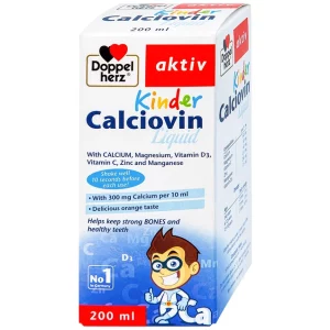 Siro Doppelherz Aktiv Kinder Calciovin Liquid hỗ trợ giảm nguy cơ loãng xương (200ml)