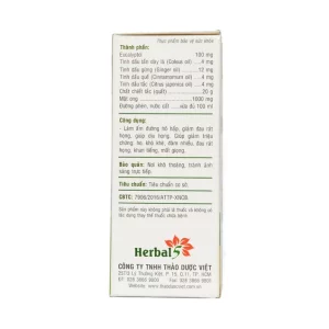 Siro Ho Ong Vàng Herbal5 Thảo Dược Việt hỗ trợ làm ấm, sạch họng, giảm ho (100ml)