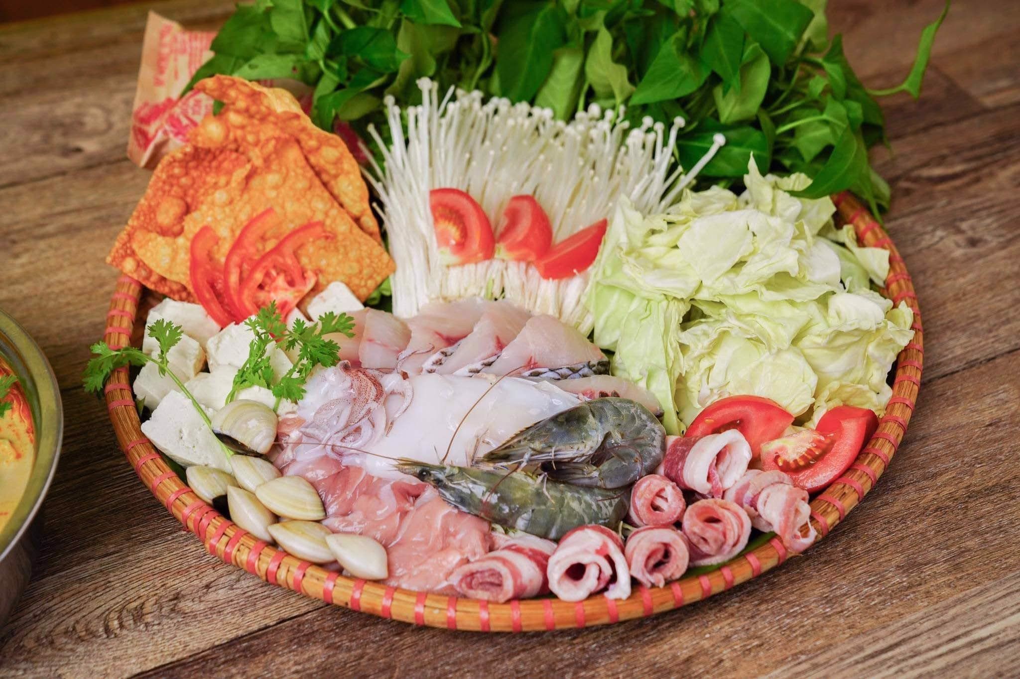 Nguyên liệu hải sản nhúng lẩu Thái
