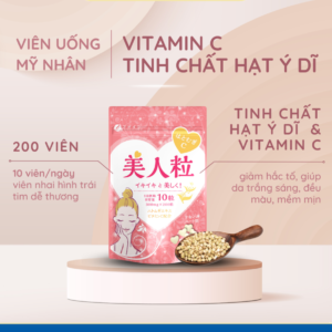 Viên uống mỹ nhân Vitamin C & tinh chất hạt Ý Dĩ dưỡng trắng da FINE JAPAN gói 200 viên