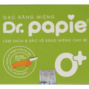 Gạc răng miệng Dr. Papie 0+ giúp sạch lưỡi, nướu, răng hộp 30 gói