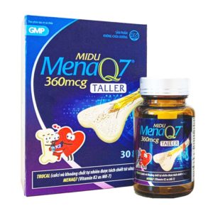 Midu MenaQ7 360mcg (30 viên) – Hỗ trợ chắc khỏe xương và phát triển chiều cao cho trẻ dậy thì với Trucal và Vitamin K2 hàm lượng cao