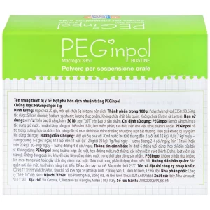 Bột pha hỗn dịch nhuận tràng PEGinpol Buona cải thiện tình trạng táo bón cho trẻ (20 gói x 5g)