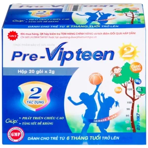 Cốm Pre-Vipteen 2 Vinh Gia hỗ trợ tăng chiều cao và đề kháng cho trẻ (2g x 20 gói)