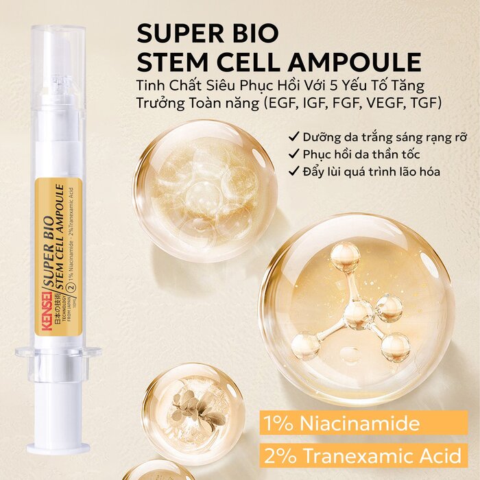 Super Bio Stem Cell Ampoul - sản phẩm chiết xuất thiên nhiên phù hợp với da sau peel